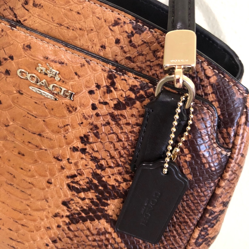 Coach Brown and Black Snakeskin Bag - Picture 7 of 14